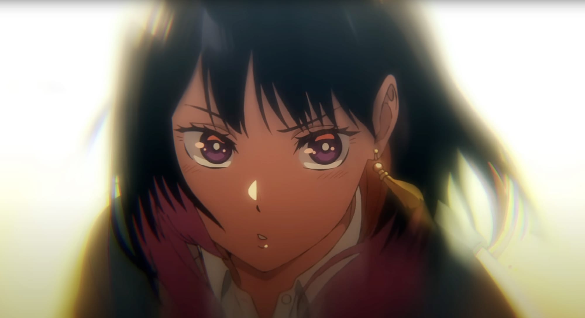 Akane-banashi animesinde rakugo hikayelerinin canlandığı g&ouml;rsel efekt sahnesi.